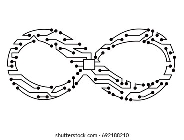 Infinity symbol created from circuit board
