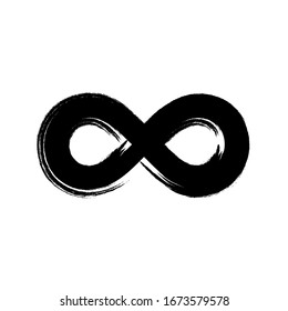 Infinity symbol created in grunge style. Vector illustration.