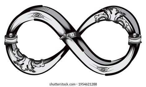 Infinity symbol created in old vintage style