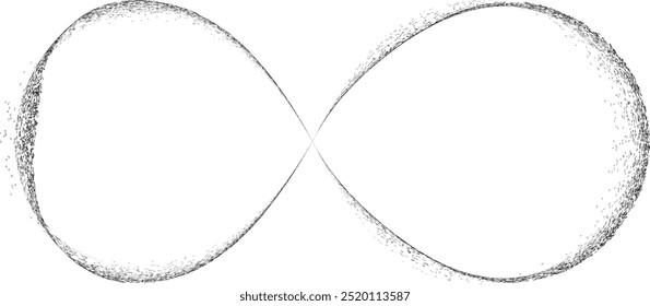 Infinity Symbol . Distressed vector curved line form endless logo. Design Element . Continuous line art . Infinite shape .Eternal Logo . Infinity icon. Vector eternity symbol.