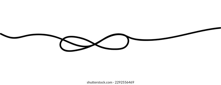 Infinity symbol drawn by one line. Vector illustration