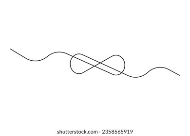 Infinity symbol drawn by one line. Vector illustration. EPS 10.