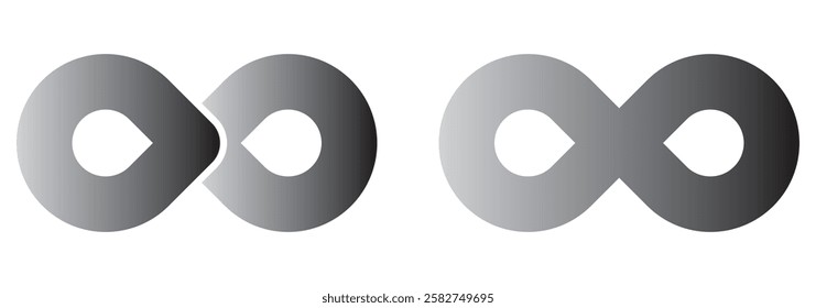 Infinity symbol  editable stroke isolated on white background. Vector hand drawn abstract minimal element. Infinite loop icon. 1176