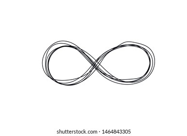 Infinity symbol. Eternal, limitless emblem. Black mobius ribbon silhouette.