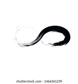 Infinity symbol. Eternal, limitless emblem. Black mobius ribbon silhouette.