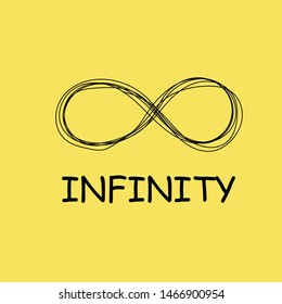 Infinity symbol. Eternal, limitless emblem. Black mobius ribbon silhouette.