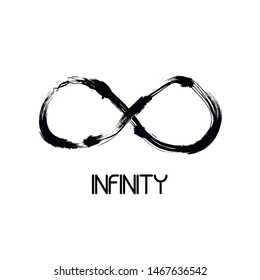 Infinity symbol. Eternal, limitless emblem. Black mobius ribbon silhouette.