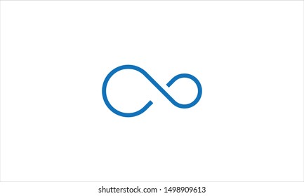 Infinity symbol flat minimal logo design