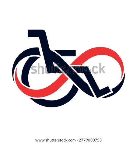 Infinity symbol formed by a bicycle, abstract concept of endless motion