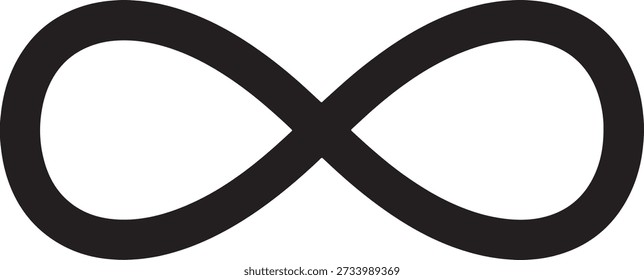 Infinity symbol graphic design element for mathematics and eternity concepts