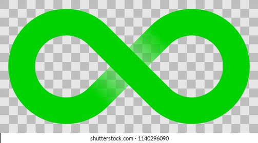 infinity symbol green - simple with transparency eps 10 - isolated - vector illustration
