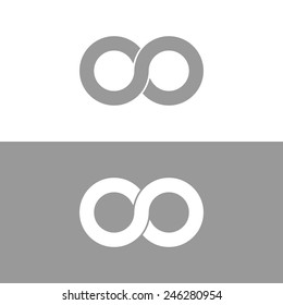 Infinity symbol in grey and white, endless, infinite