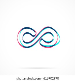Infinity symbol hand drawn with blue and pink highlighters, isolated on a blank background.
Vector illustration, easy to edit, manipulate, resize or colorize.