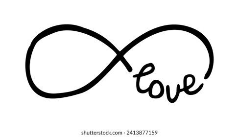 Símbolo de infinito dibujado a mano con pincel de tinta
