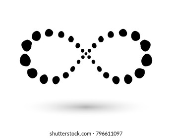 Infinity symbol hand drawn with ink brush. Vector illustration