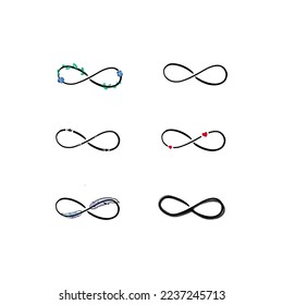 infinity symbol hand drawn set of tattoo design ideas