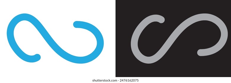 Infinity symbol hand painted with grunge brush stroke and black paint. Png clipart isolated on transparent background