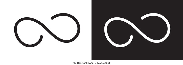 Infinity symbol hand painted with grunge brush stroke and black paint. Png clipart isolated on transparent background