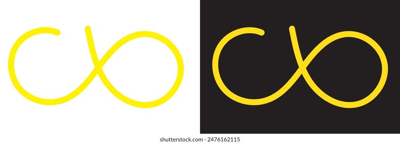 Símbolo Infinity pintado a mano con pinceladas de grunge y pintura negra. Clipart de Png aislado sobre fondo transparente