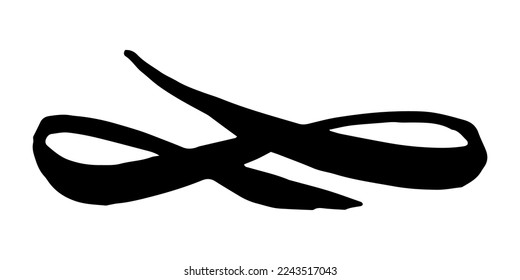 Infinity symbol hand painted with ink brush stroke