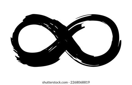 Símbolo infinito mano pintado con pincel de tinta