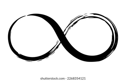 Infinity symbol hand painted with ink brush stroke