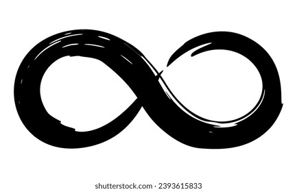 Infinity symbol hand painted with ink brush stroke