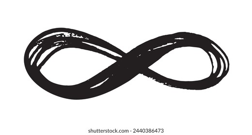 Infinity Symbol Hand-Drawn with a Grunge Brush Stroke  Vector isolated on white