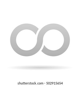 Infinity symbol icon, aka lemniscate, looks like sideways number eight. Mathematic symbol representing the concept of infinite figure.