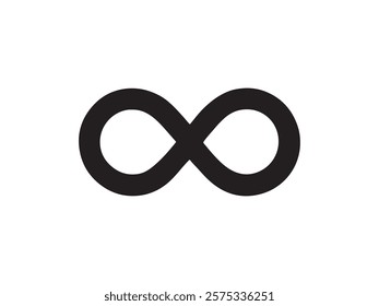 Infinity symbol icon. Black Infinity symbol silhouette vector illustration isolated on white background