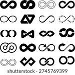 Infinity Symbol Icon Collection – Endless Loop Vector Illustration