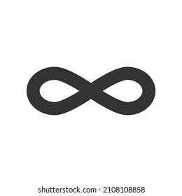 Infinity symbol, icon of endless seamless loop. Vector stock image. Sign of forever. isolated on white background black flat illustration