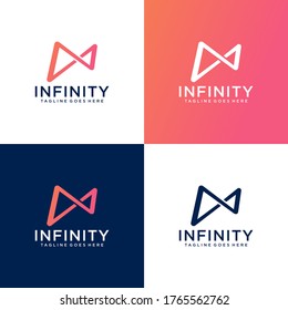 Icono de símbolo infinito o plantilla de logotipo. Ilustración vectorial.