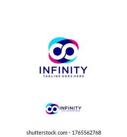 Icono de símbolo infinito o plantilla de logotipo. Ilustración vectorial.