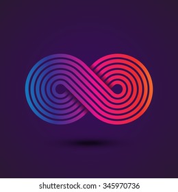 Infinity Symbol Icon or Logo Template. Vector Illustration.