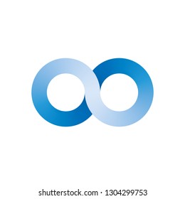 Infinity symbol icon. Representing the concept of infinite, limitless and endless things. Simple blue vector design element on white background.