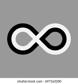 Infinity symbol icon. Representing the concept of infinite, limitless and endless things. Simple tripple line vector design element on white background.