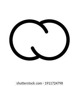 Infinity symbol icon. Simple flat black outline vector design element.