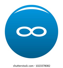 Infinity symbol icon vector blue circle isolated on white background 