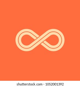 Infinity symbol icon. Vector illustration for your design on orange background.