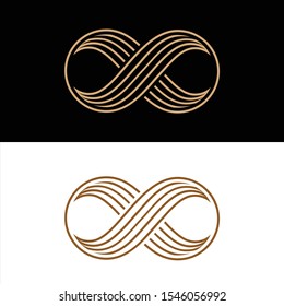 Infinity symbol icon vector illustration on a black background