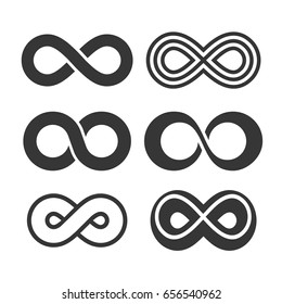 Infinity Symbol Icons Set. Vector