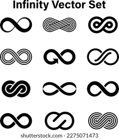 Infinity symbol icons, unlimited icons, EPS10