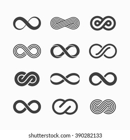 Иконки символа бесконечности векторная иллюстрация
