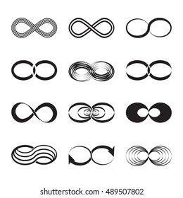 Infinity symbol icons vector illustration