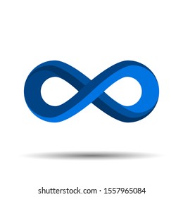 Infinity symbol illustration. Vector endless object. Abstract loop isolated on background. 