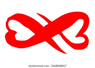 Infinity symbol ink brush stroke isolated on white background