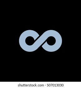 Infinity symbol isolated on black