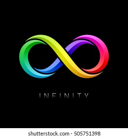 Infinity symbol. Limitless bright multicolor sign vector illustration.