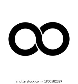 Infinity symbol. Limitless and endless logo sign concept. Vector illustration.
Black icon isolated on white background.